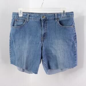 Bandolino Mandie Women’s 16 Blue Denim Stretch Cut-Off Bermuda Jean Shorts